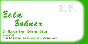 bela bohner business card